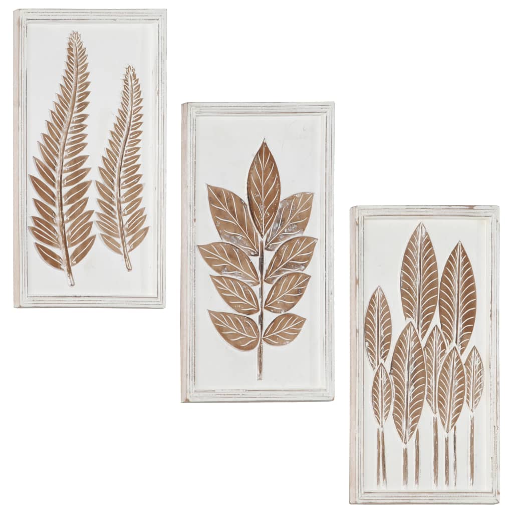 håndskårne vægpaneler 3 stk 40x60x1,5 cm MDF