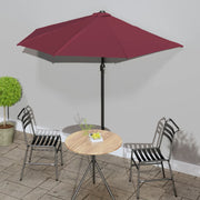 altanparasol med aluminiumsstang 270x144x222 cm halv bordeaux