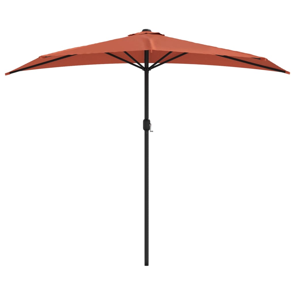 altanparasol med aluminiumsstang 270x144x222 cm halv terrakotta