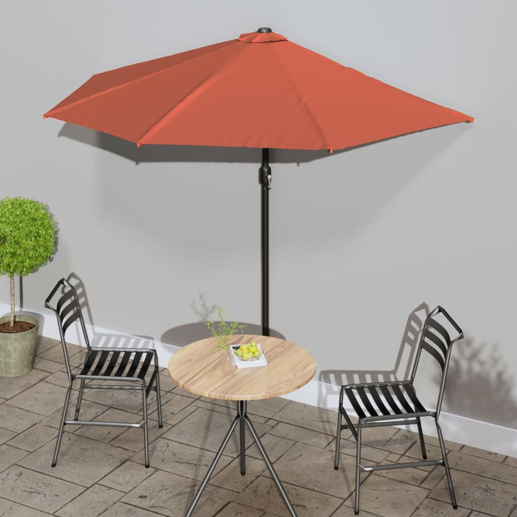 altanparasol med aluminiumsstang 270x144x222 cm halv terrakotta billede