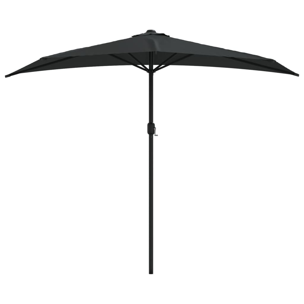 altanparasol med aluminiumsstang 270x144x222 cm halv sort