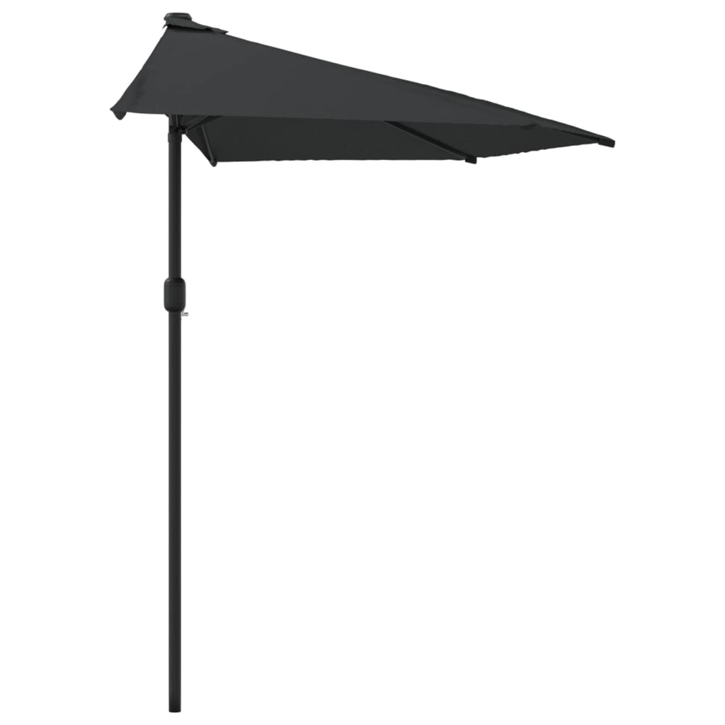 altanparasol med aluminiumsstang 270x144x222 cm halv sort