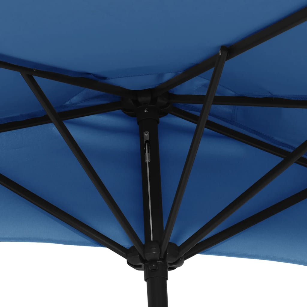 altanparasol med aluminiumsstang 270x144x222 cm halv blå