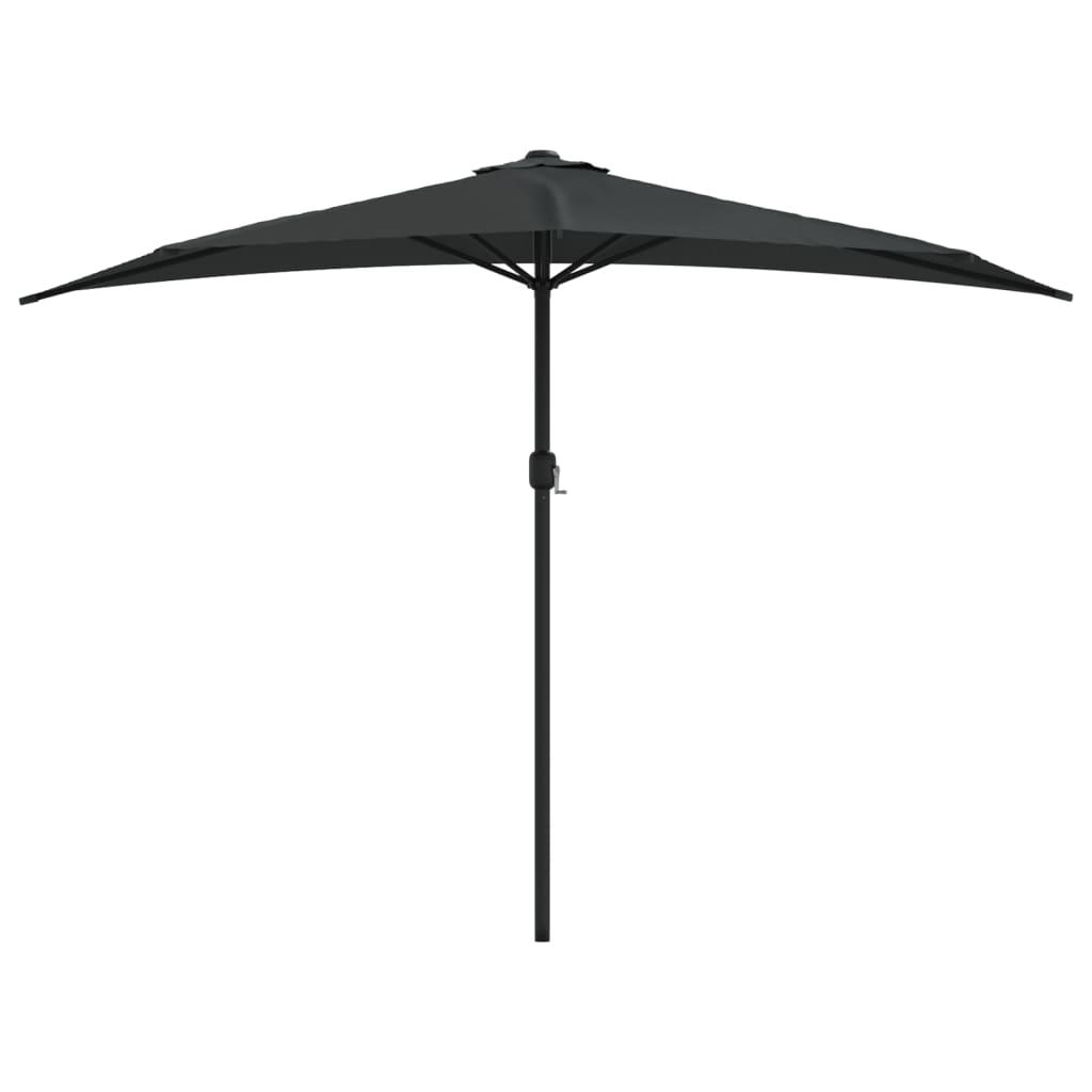 altanparasol med aluminiumsstang 300x155x223 cm halv sort