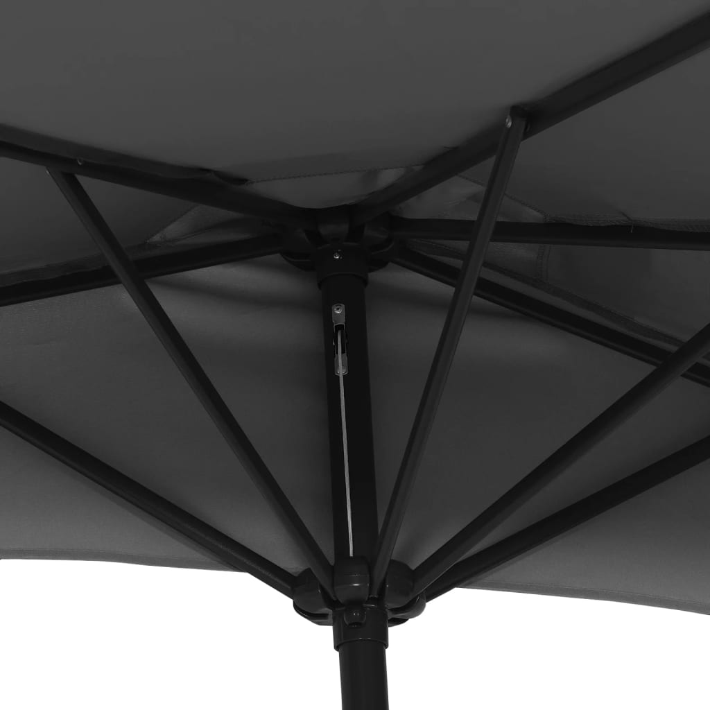 altanparasol med aluminiumsstang 300x155x223 cm halv sort