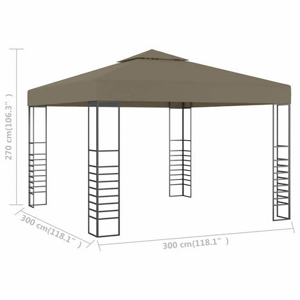 havetelt 3x3 m 180 g/m² gråbrun