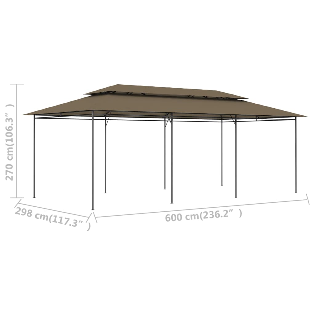 pavillon 600x298x270 cm 180 g/m² gråbrun