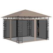 pavillon med myggenet 3x3x2,73 m 180 g/m² gråbrun