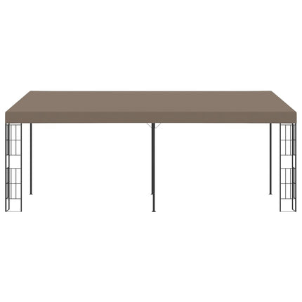 vægmonteret pavillon 6x3 m stof gråbrun