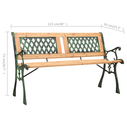 havebænk 122 cm støbejern og massivt grantræ