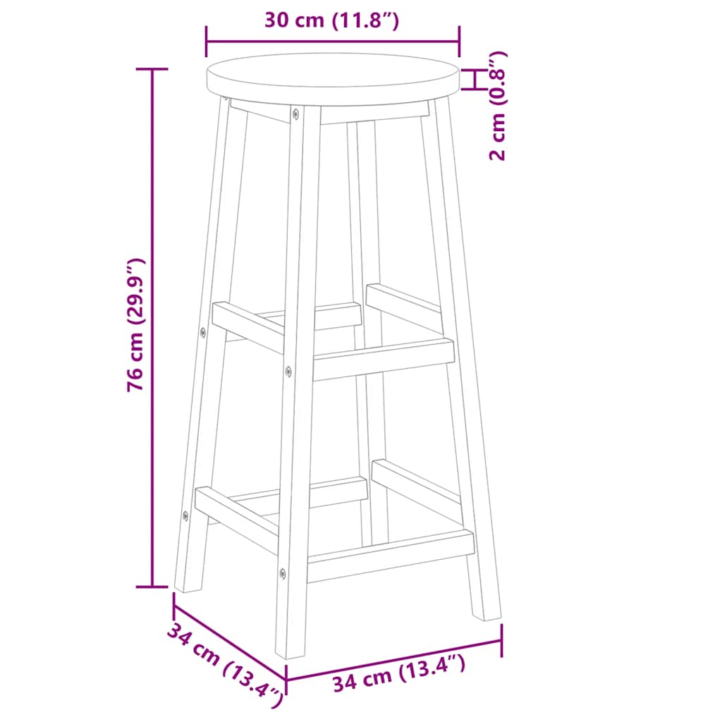 barstole 4 stk. massivt akacietræ