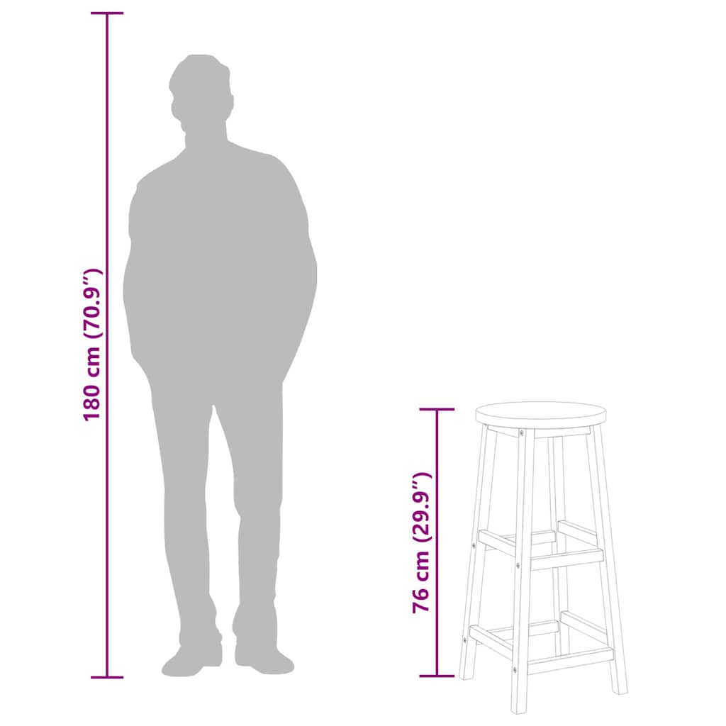 barstole 4 stk. massivt akacietræ