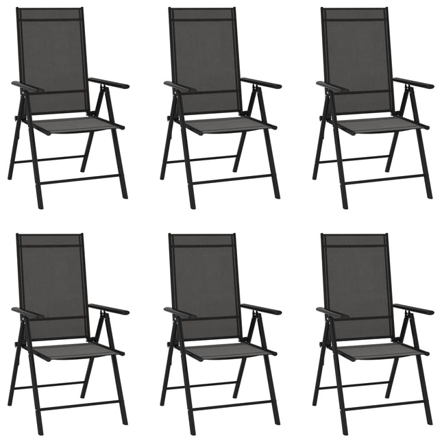 foldbare havestole 6 stk. textilene sort