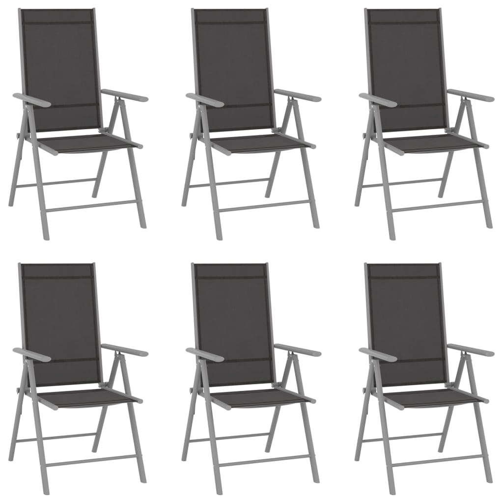 foldbare havestole 6 stk. textilene sort
