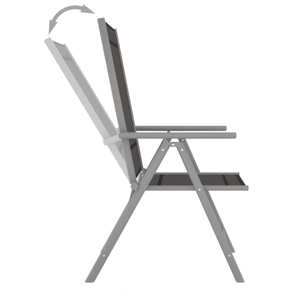 foldbare havestole 6 stk. textilene sort