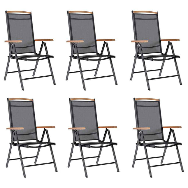 foldbare havestole 6 stk. textilene sort