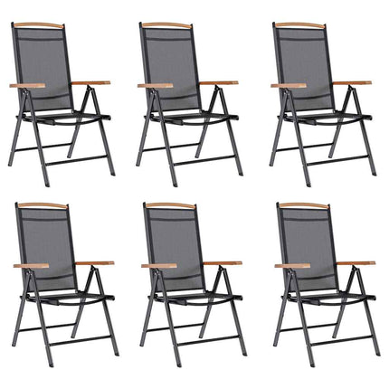 foldbare havestole 6 stk. textilene sort