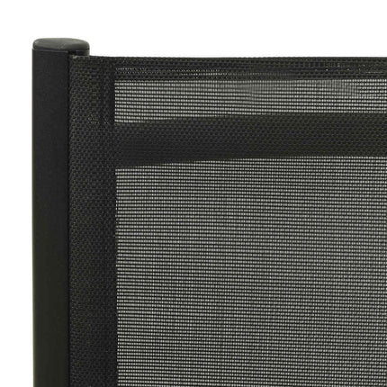 Klapstole 2 stk. Textilene og aluminium sort