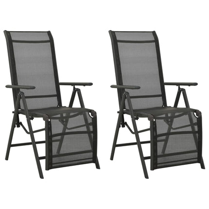 positionsstole 2 stk. textilene og aluminium sort
