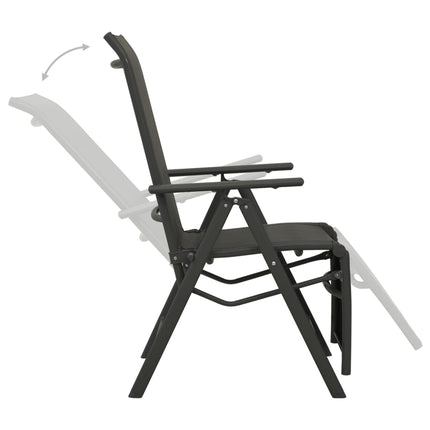 positionsstole 2 stk. textilene og aluminium sort