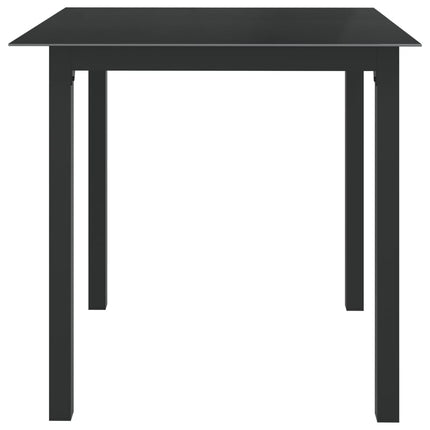 havebord 80x80x74 cm glas og aluminium sort