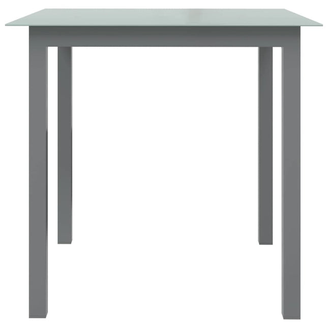 havebord 80x80x74 cm aluminium og glas lysegrå