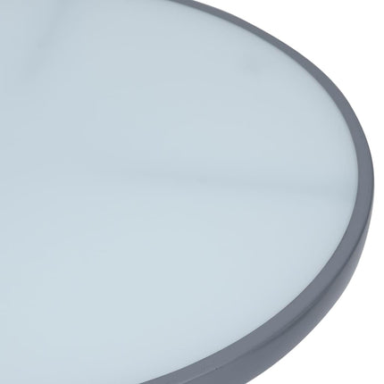 havebord 60 cm stål og glas lysegrå