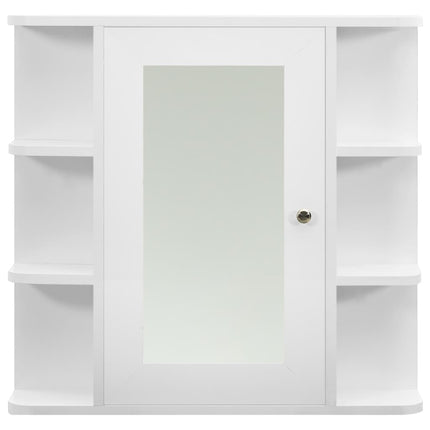 badeværelsesskab med spejl 66x17x63 cm MDF hvid