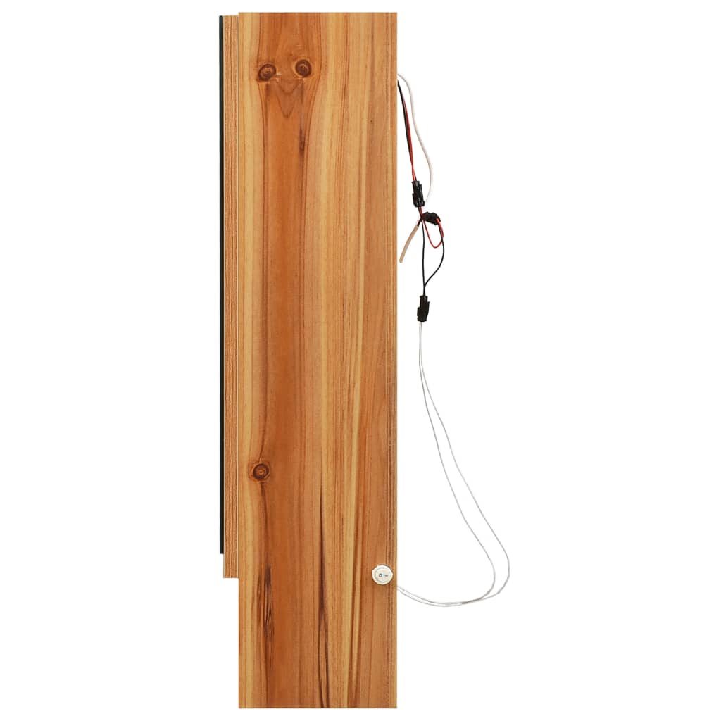 badeværelsesskab med spejl + LED 80x15x60 cm MDF egetræsfarvet