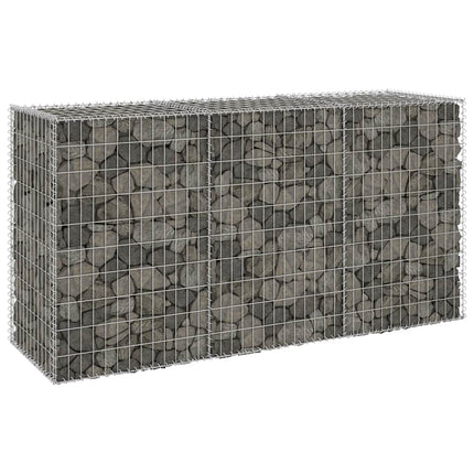 gabionvæg med dæksler 200x60x100 cm galvaniseret stål