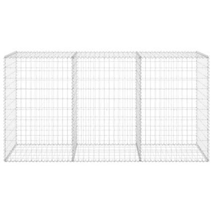 gabionvæg med dæksler 200x60x100 cm galvaniseret stål