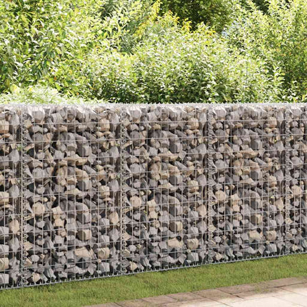 gabionvæg med dæksler 200x60x100 cm galvaniseret stål