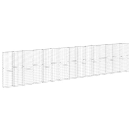 gabionvæg med dæksler 900x30x200 cm galvaniseret stål