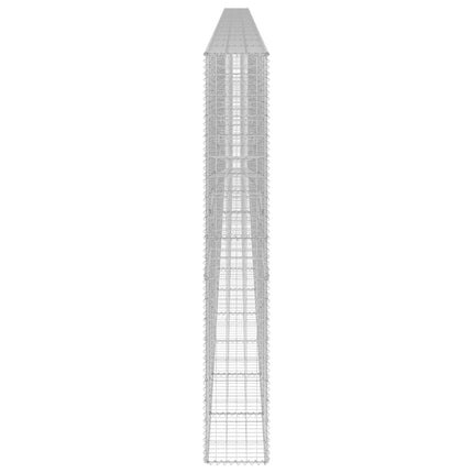 gabionvæg med dæksler 900x30x200 cm galvaniseret stål