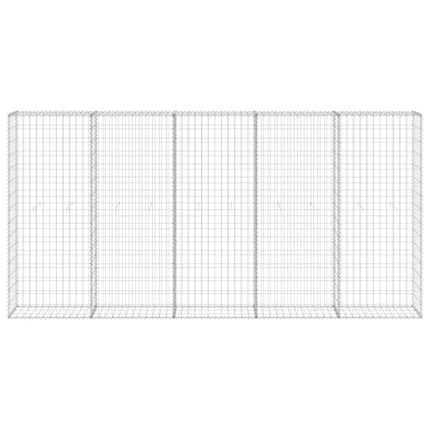 gabionvæg med dæksler 300x30x150 cm galvaniseret stål