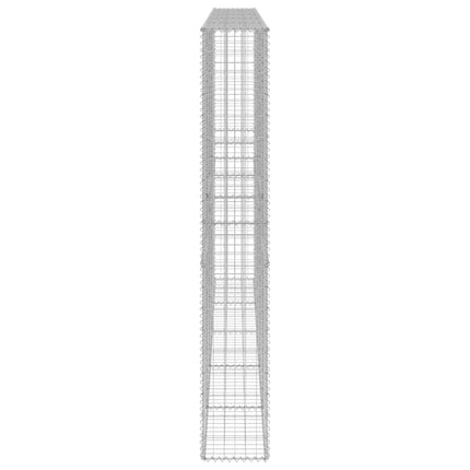 gabionvæg med dæksler 300x30x200 cm galvaniseret stål