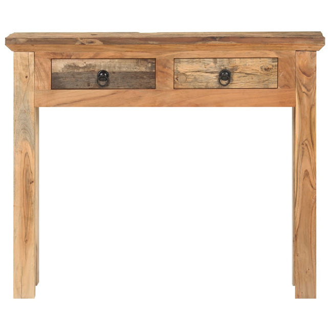 konsolbord 90,5x30x75 cm massivt akacietræ og genbrugstræ