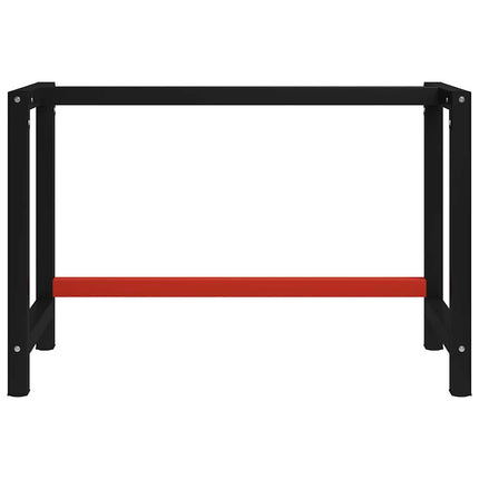 stel til arbejdsbænk 120x57x79 cm metal sort og rød