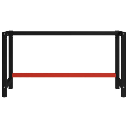 stel til arbejdsbænk 150x57x79 cm metal sort og rød