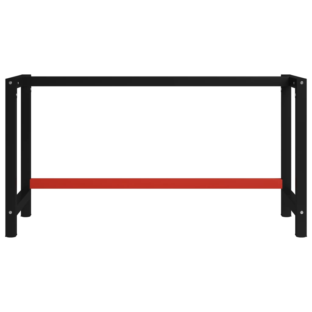stel til arbejdsbænk 150x57x79 cm metal sort og rød