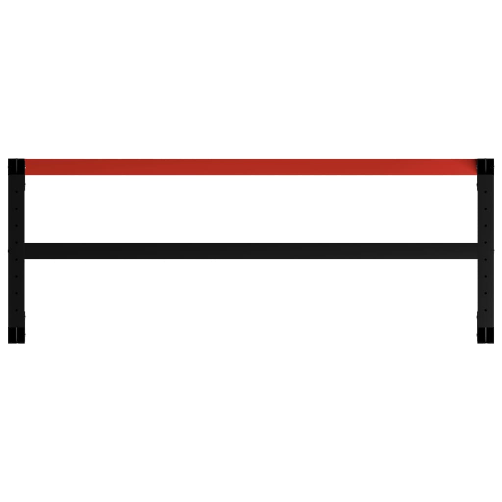 stel til arbejdsbænk 150x57x79 cm metal sort og rød