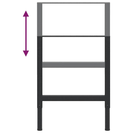 stel til arbejdsbænk 2 stk. 55x(69-95,5) cm metal sort