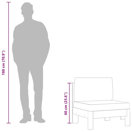 midterdel til sofa cremefarvde hynder massivt akacietræ