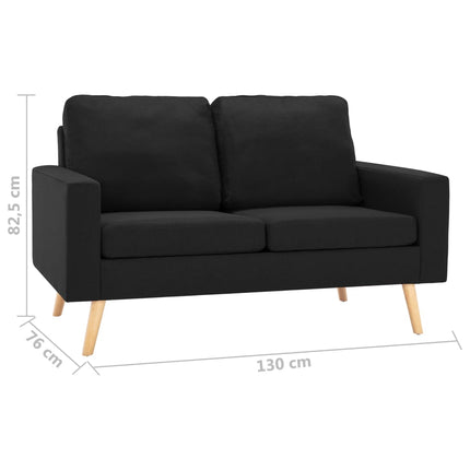 sofasæt 2 dele stof sort
