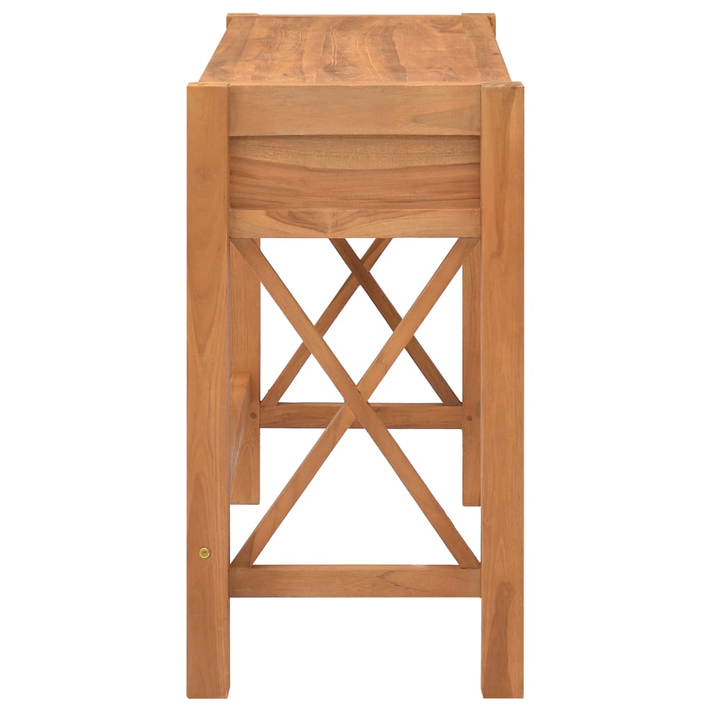 skrivebord med 2 skuffer 100x40x75 cm teaktræ