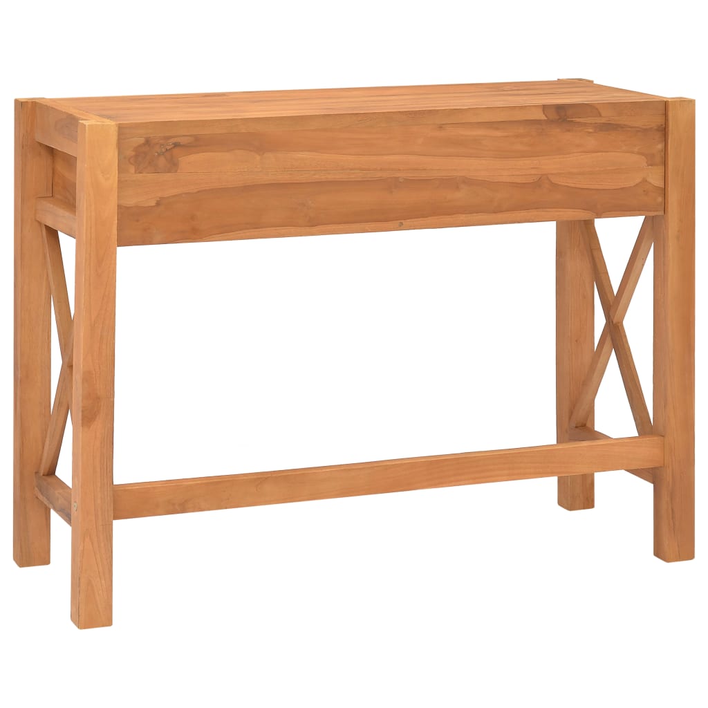 skrivebord med 2 skuffer 100x40x75 cm teaktræ