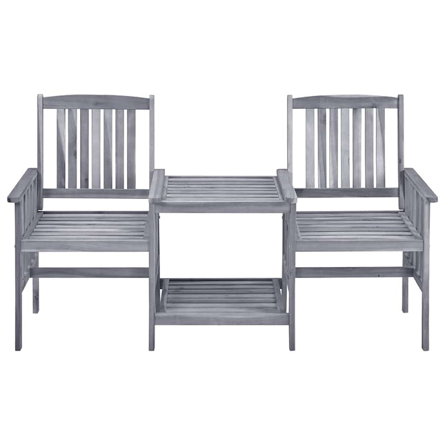 havestole med tebord 159x61x92 cm massivt akacietræ