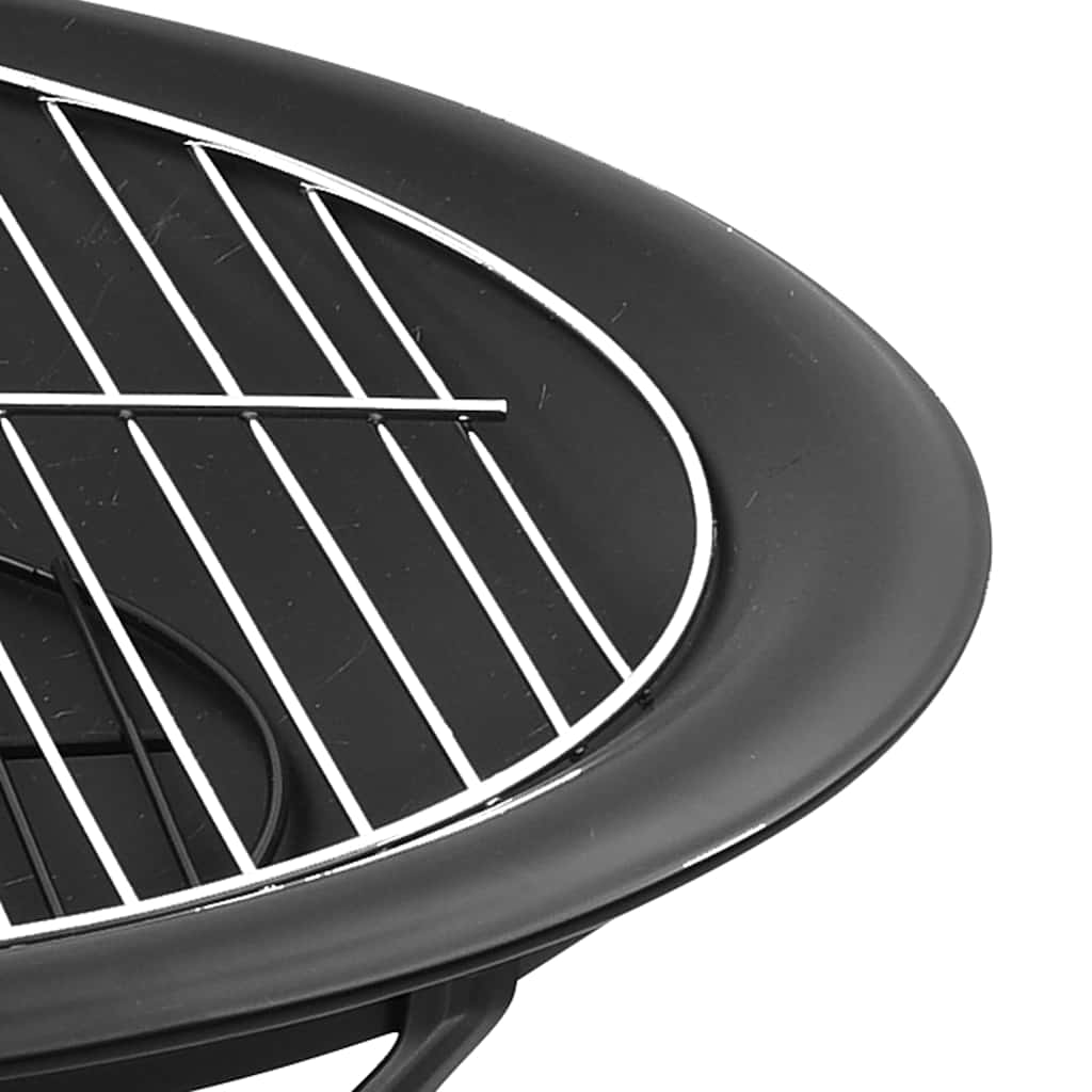2-i-1 bålfad og grill med ildrager 56x56x49 cm stål