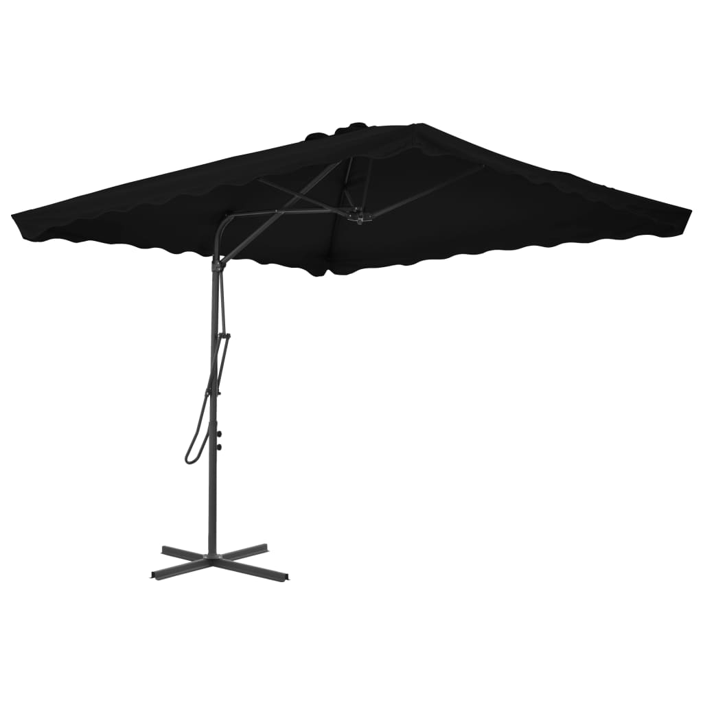 haveparasol med stålstang 250x250x230 cm cm sort