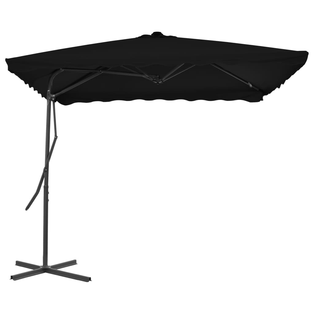 haveparasol med stålstang 250x250x230 cm cm sort